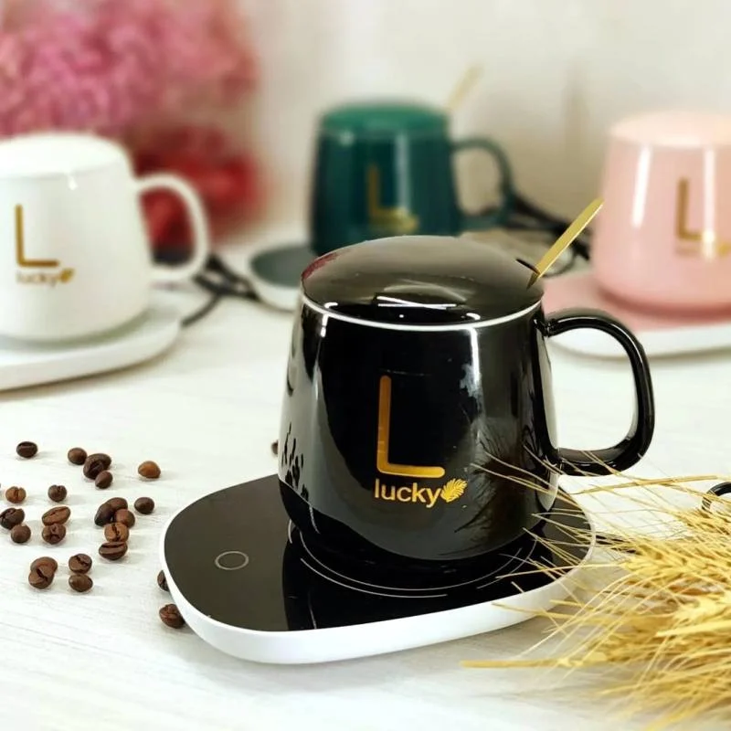 ماگ حرارتی ظرفیت ۴۰۰ میلی لیتر سرامیکی به همراه صفحه گرمکن برقی